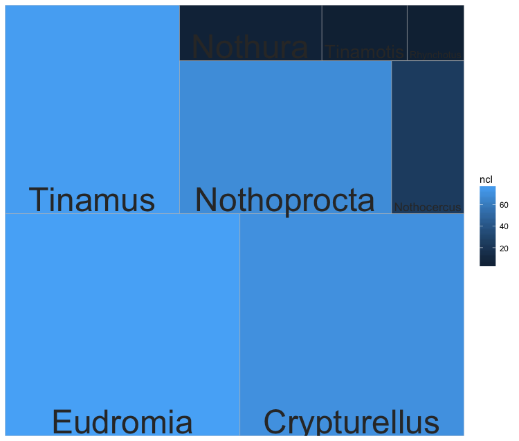 treemap of tinmous genera